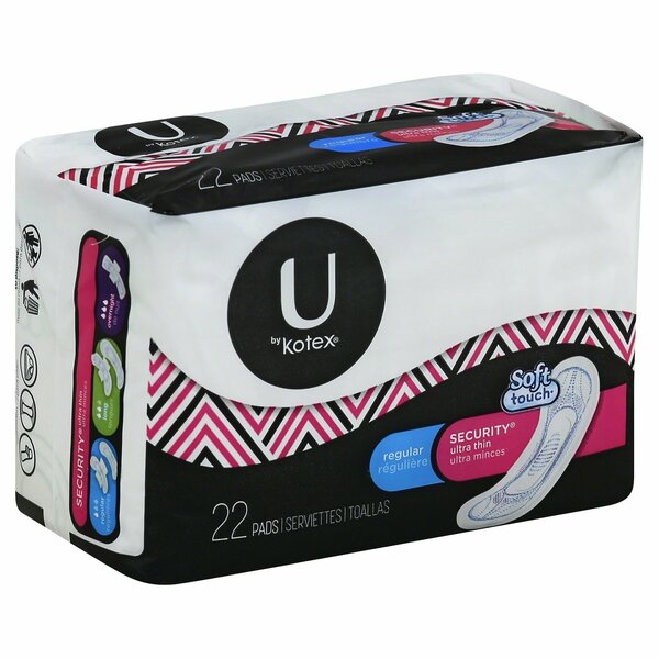 Kotex U By Security Ultra Thin Regular With Wings, 22PK 670820